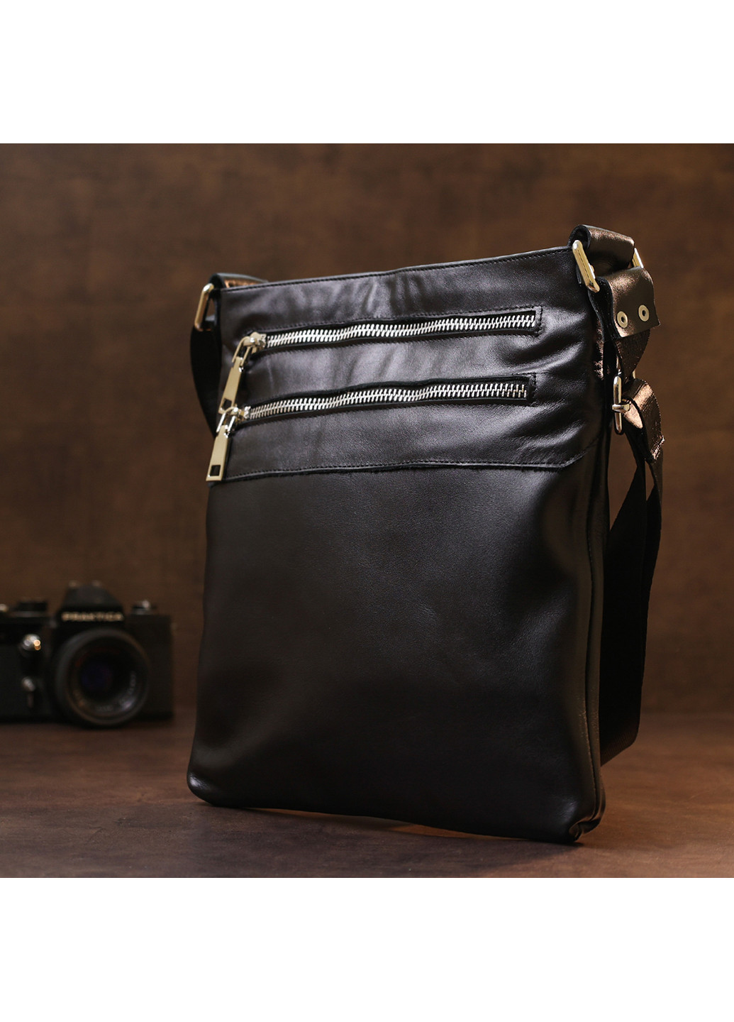 Мужская кожаная сумка через плечо 24х26 см Shvigel (253491141)