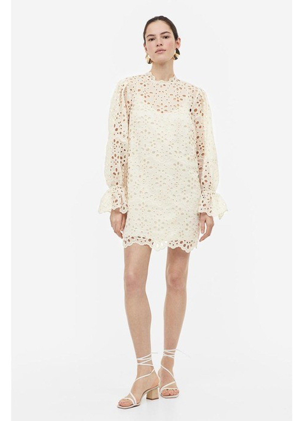 Світло-бежева вечірня, кежуал сукня H&M однотонна