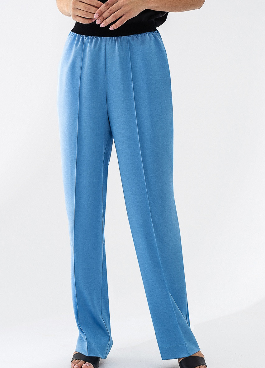 Голубые кэжуал демисезонные палаццо, прямые брюки German Volf