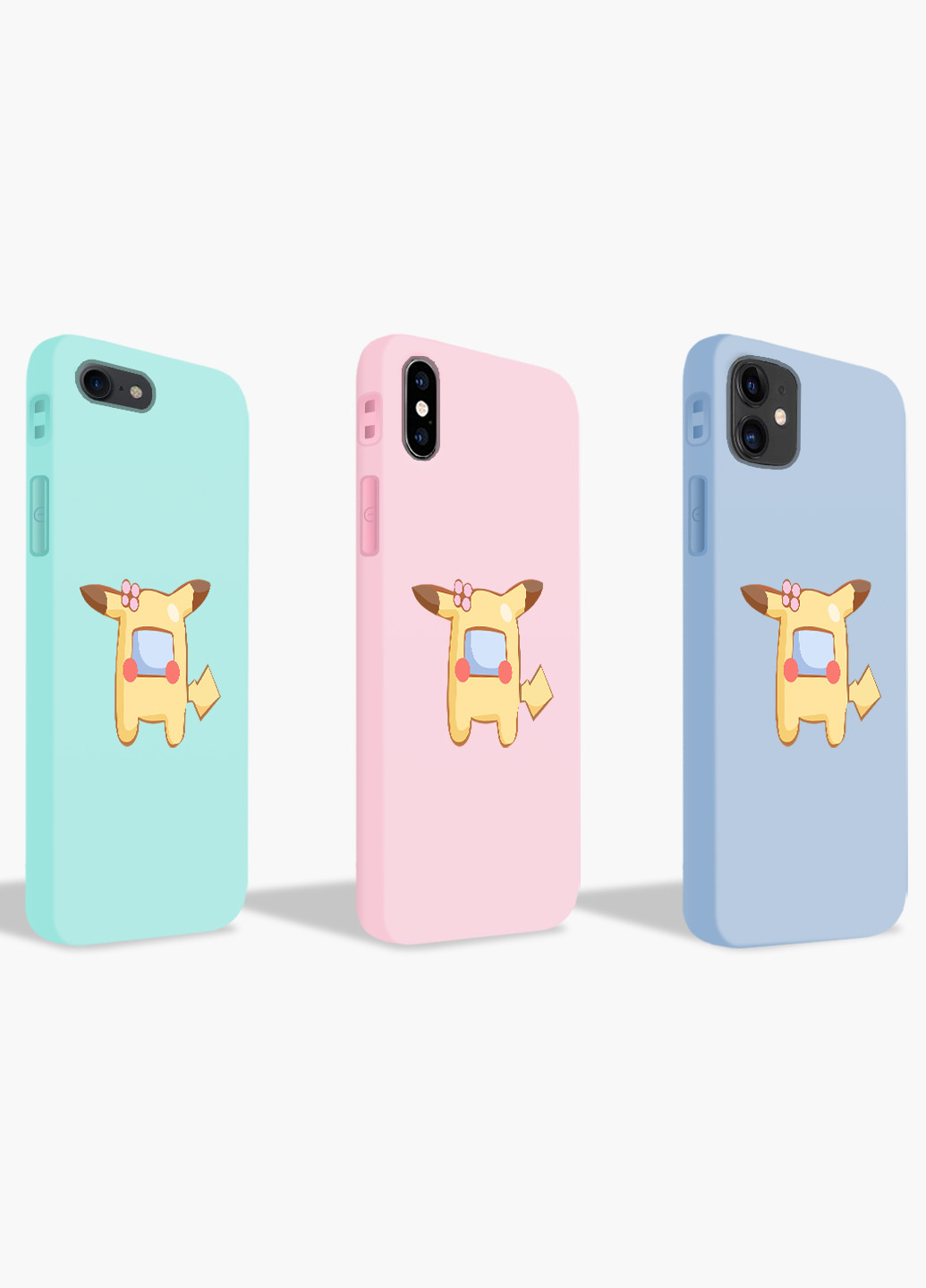 Чехол силиконовый Apple Iphone X Амонг Ас Покемон Пикачу (Among Us Pokemon Pikachu) (6129-2419) MobiPrint (219565718)