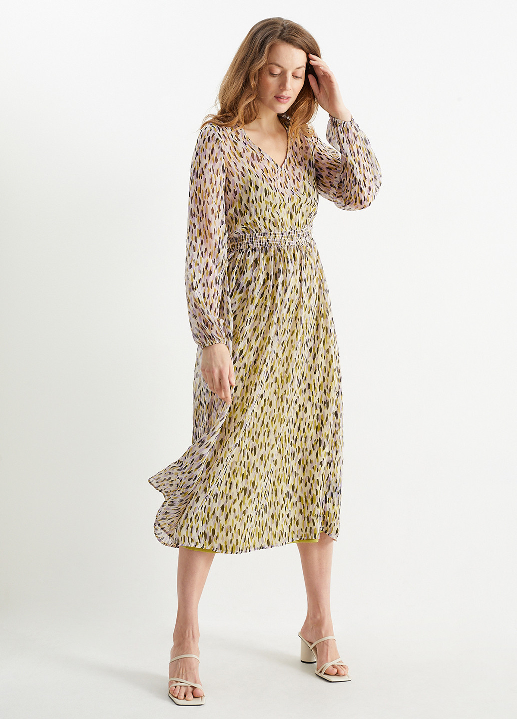 Комбінована кежуал сукня кльош C&A з абстрактним візерунком