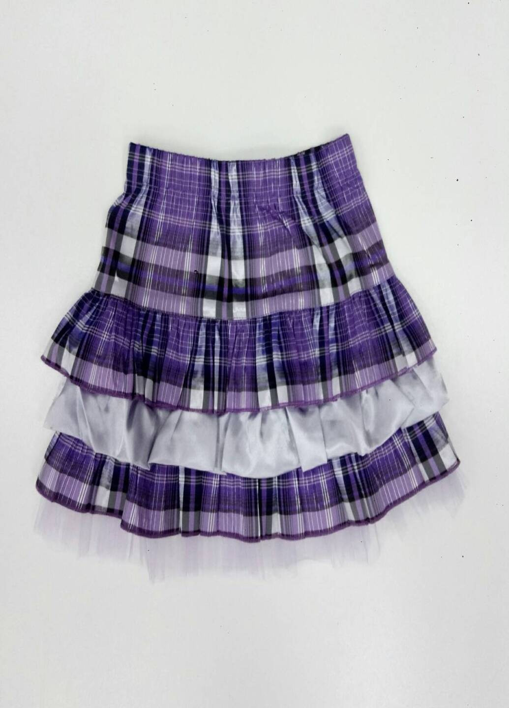 Фиолетовая кэжуал в клетку юбка Piccolo L