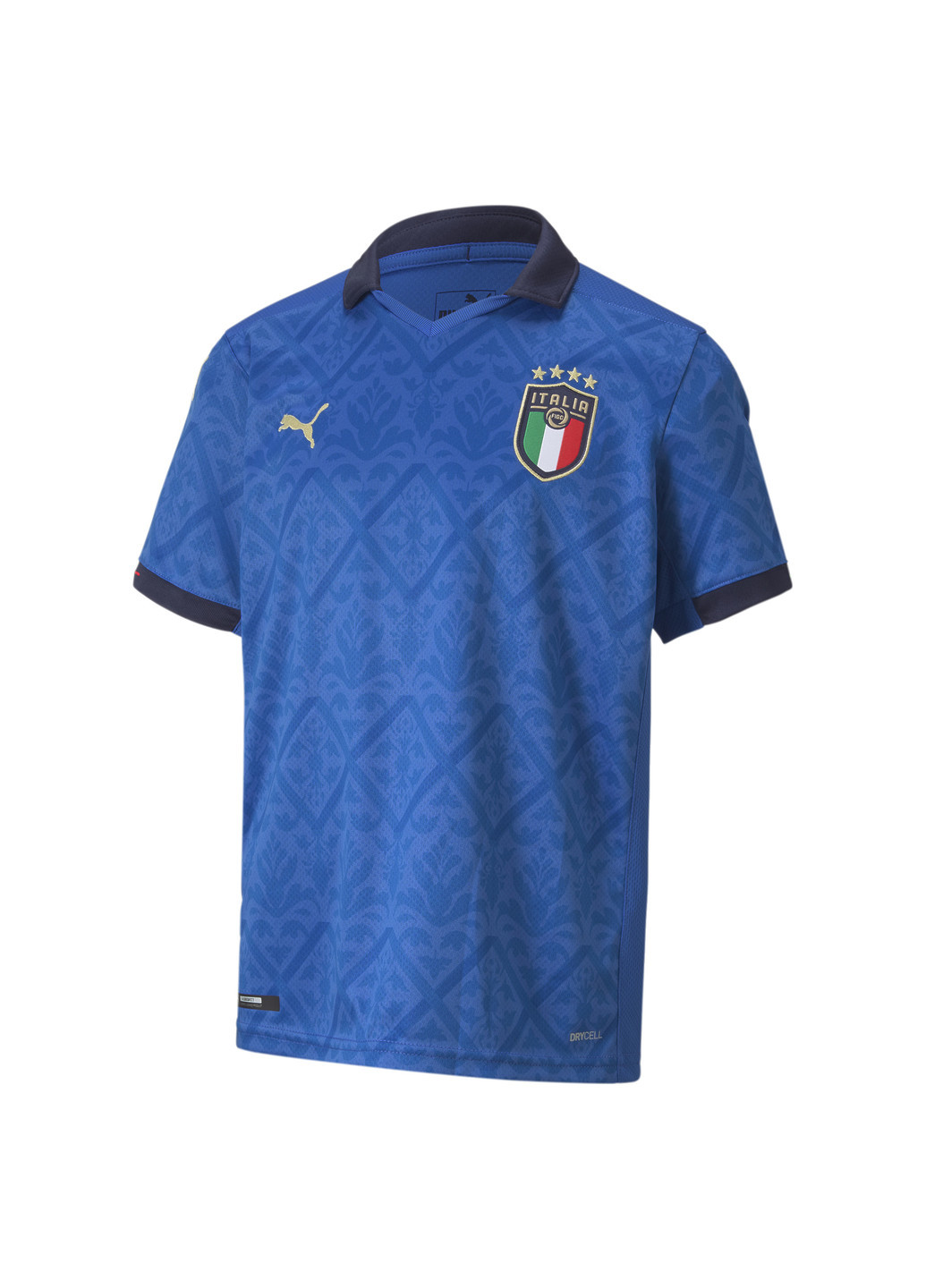 Синяя демисезонная детская футболка italia kids' home replica jersey Puma