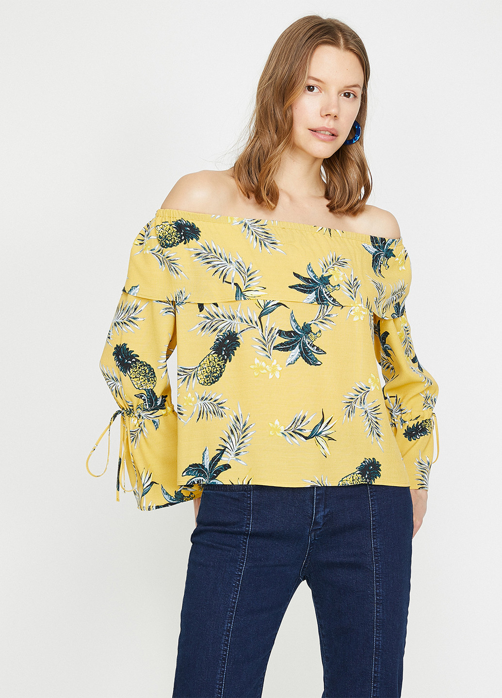 Светло-желтая летняя блуза KOTON