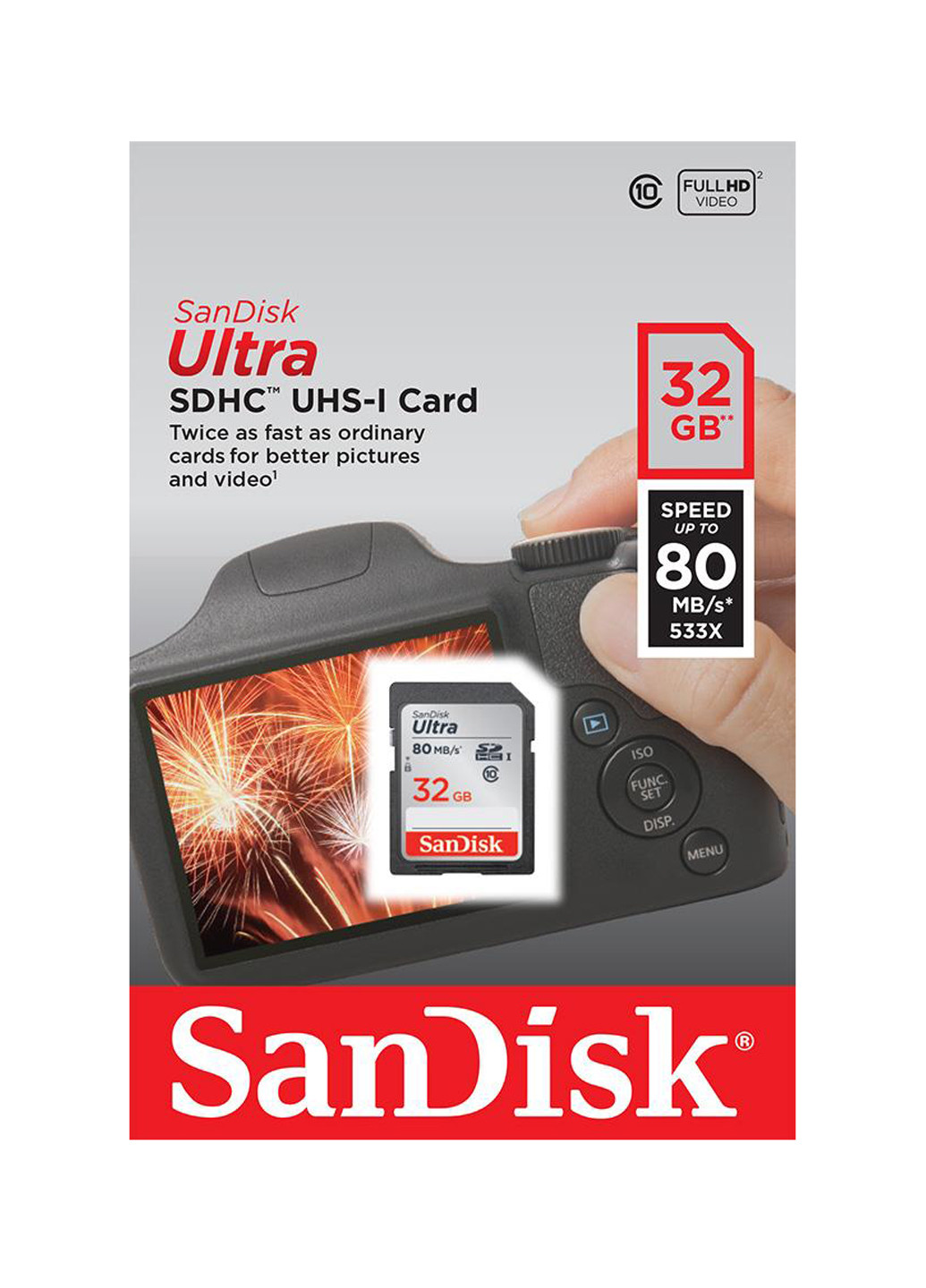 Карта пам'яті SDHC 32GB C10 UHS-I (R80MB / s) Ultra (SDSDUNC-032G-GN6IN) SanDisk Карта памяти SanDisk SDHC 32GB C10 UHS-I (R80MB/s) Ultra (SDSDUNC-032G-GN6IN) чорні