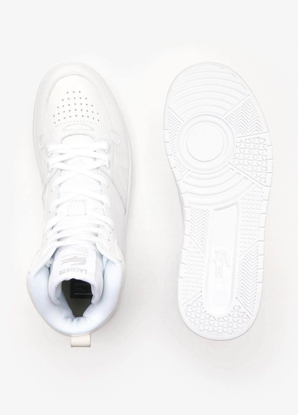 Белые демисезонные кроссовки Lacoste L001