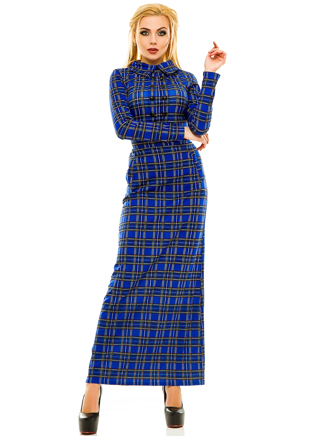 Волошкова ділова сукня Lady Style в клітинку