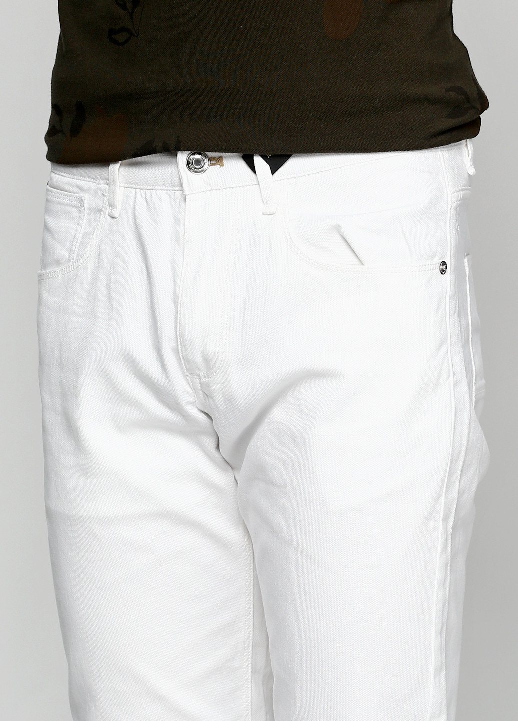 Белые кэжуал летние со средней талией брюки Massimo Dutti