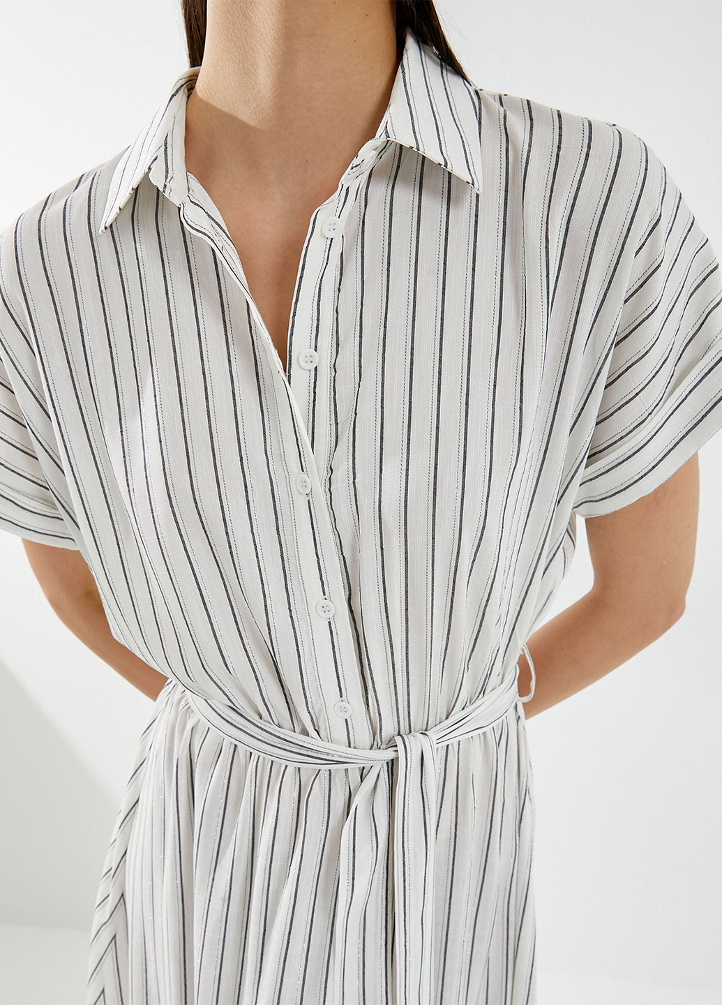 Чорно-білий кежуал сукня сукня-сорочка KOTON в смужку