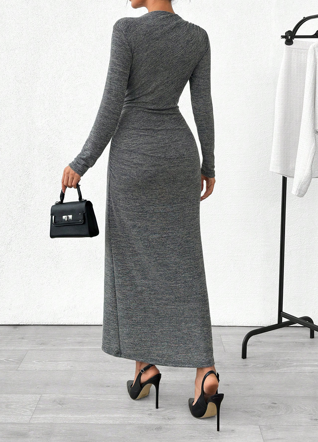 Сіра кежуал сукня силуетна SHEIN меланжева