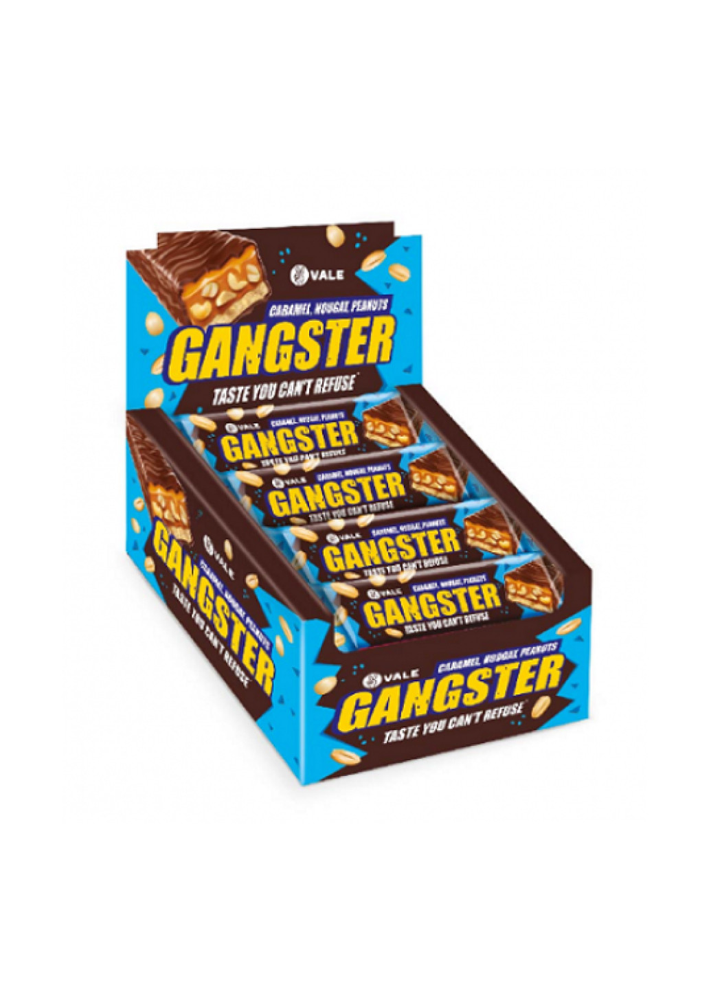 Батончики для энергии Gangster (X3-MAX)-20x100g Caramel-Nougat-Peanut Vale (253153348)