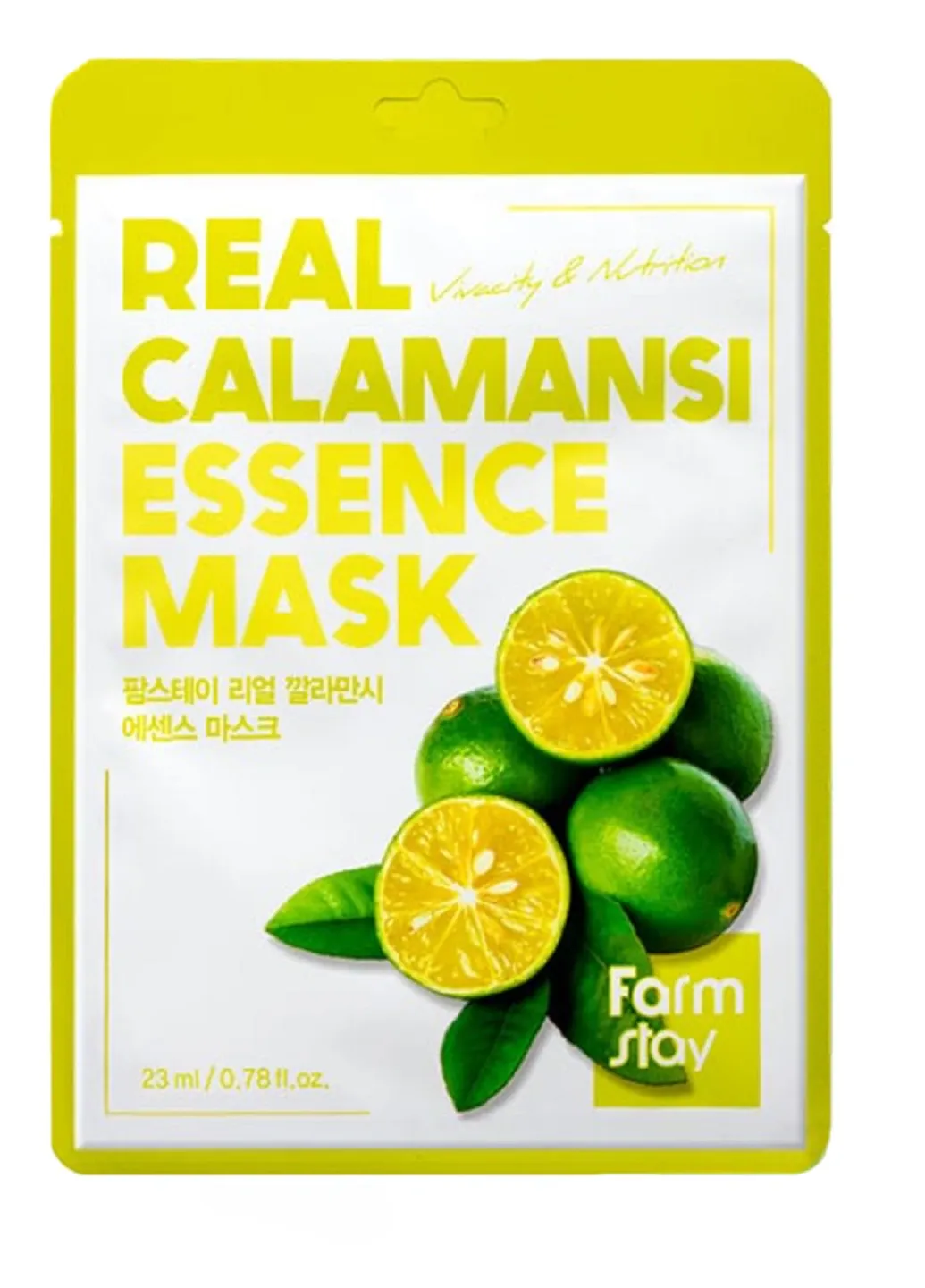 Зволожуюча тканинна маска для обличчя з екстрактом каламансі Real Calamansi Essence Mask, 23 мл FarmStay (219904394)