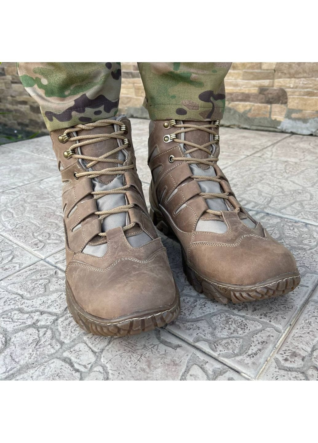 Коричневые осенние ботинки военные тактические всу (зсу) 7525 40 р 26 см коричневые KNF