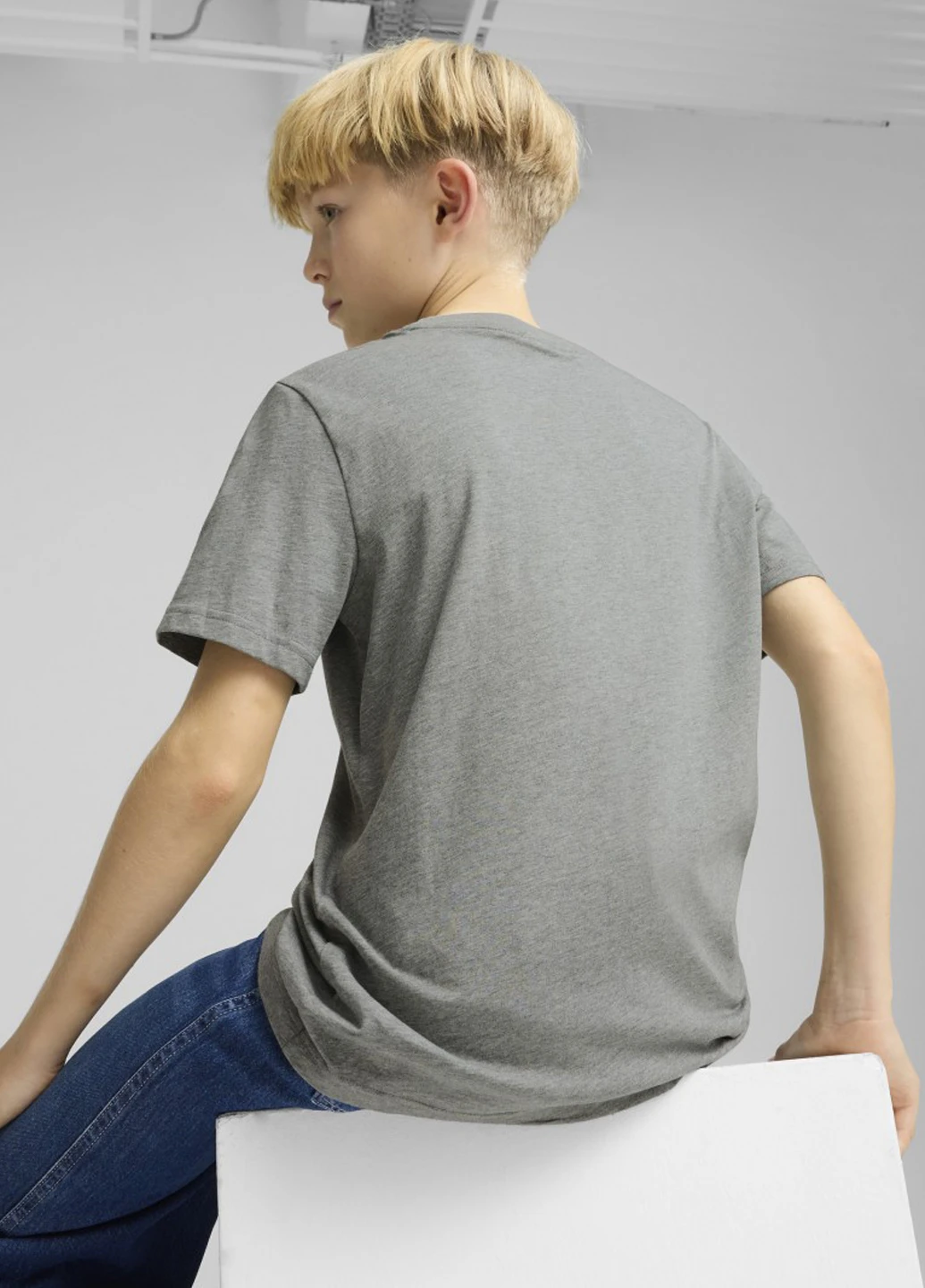 Сіра літня футболка Puma ESS No. 1 Logo Tee