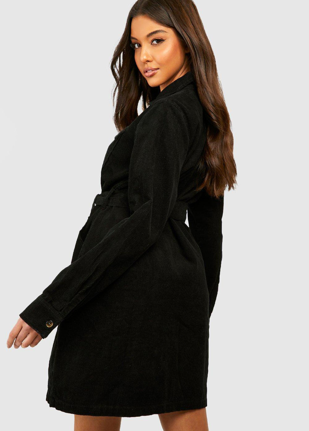 Черное кэжуал платье Boohoo однотонное