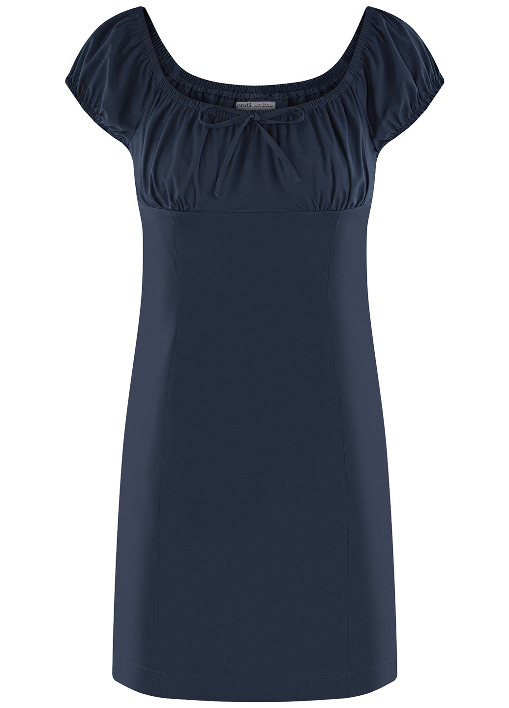 Темно-синее кэжуал платье футляр Oodji однотонное