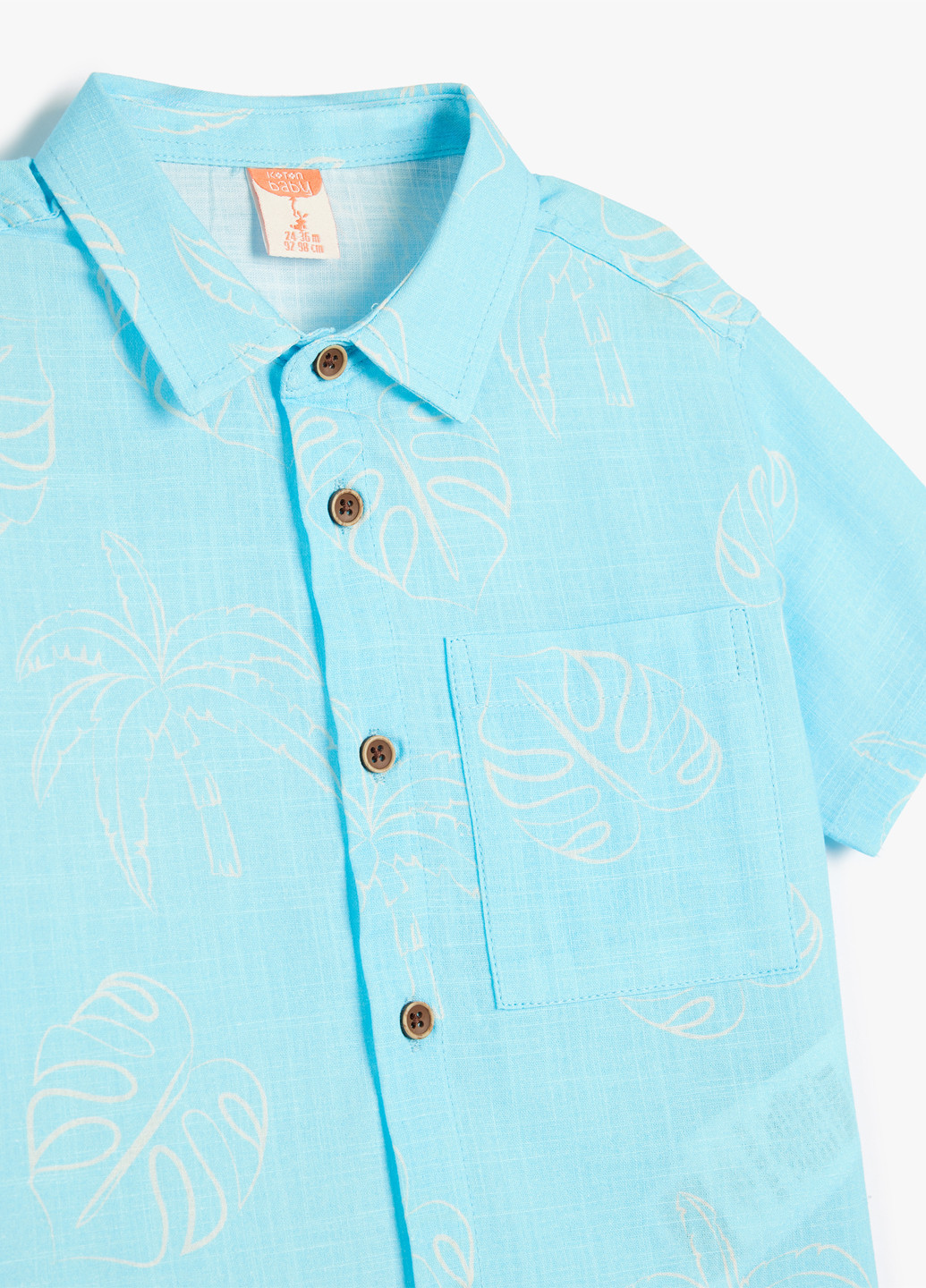 Голубой кэжуал рубашка однотонная KOTON