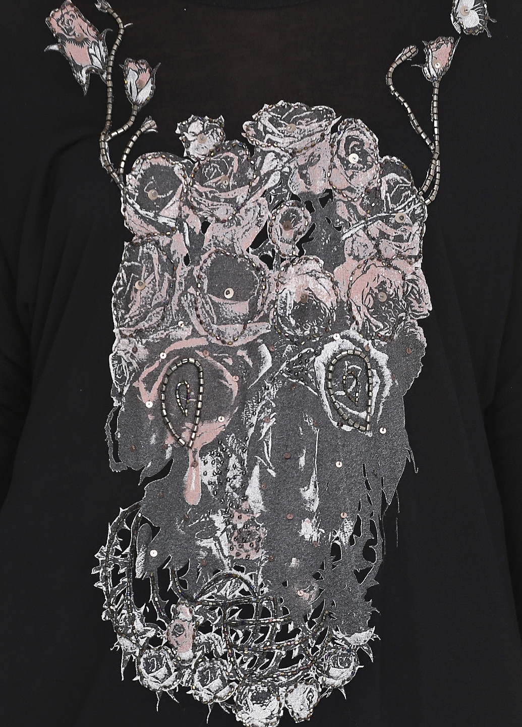 Блуза NU DENMARK с длинным рукавом рисунок чёрная кэжуал