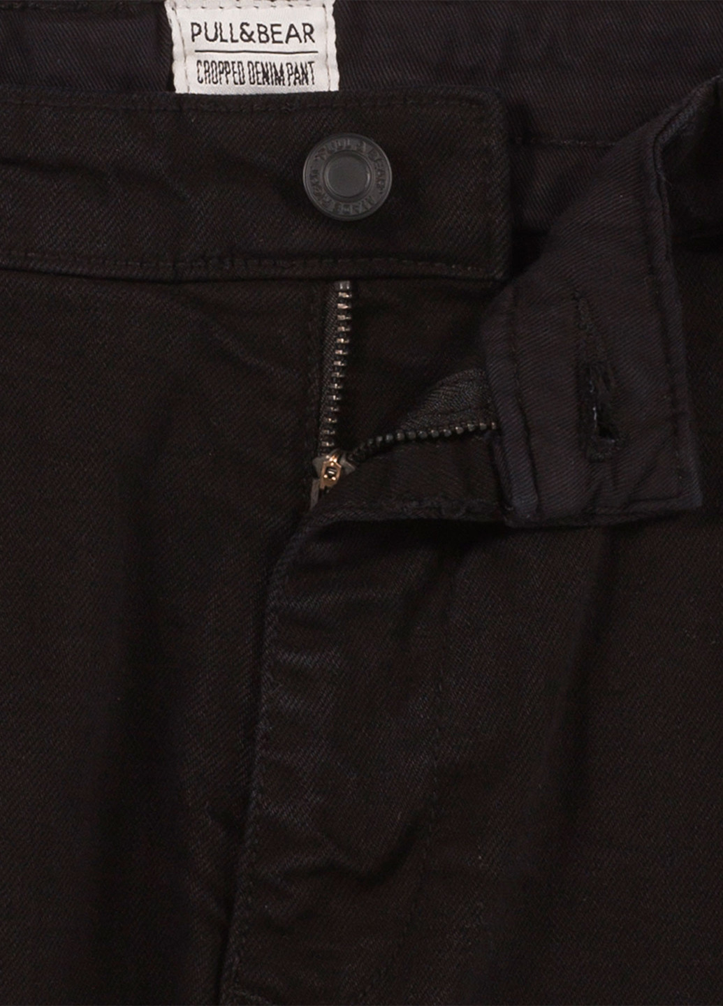 Черные демисезонные зауженные, укороченные джинсы Pull & Bear