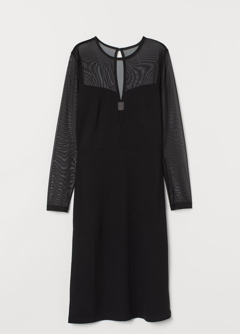 Черное кэжуал платье H&M однотонное