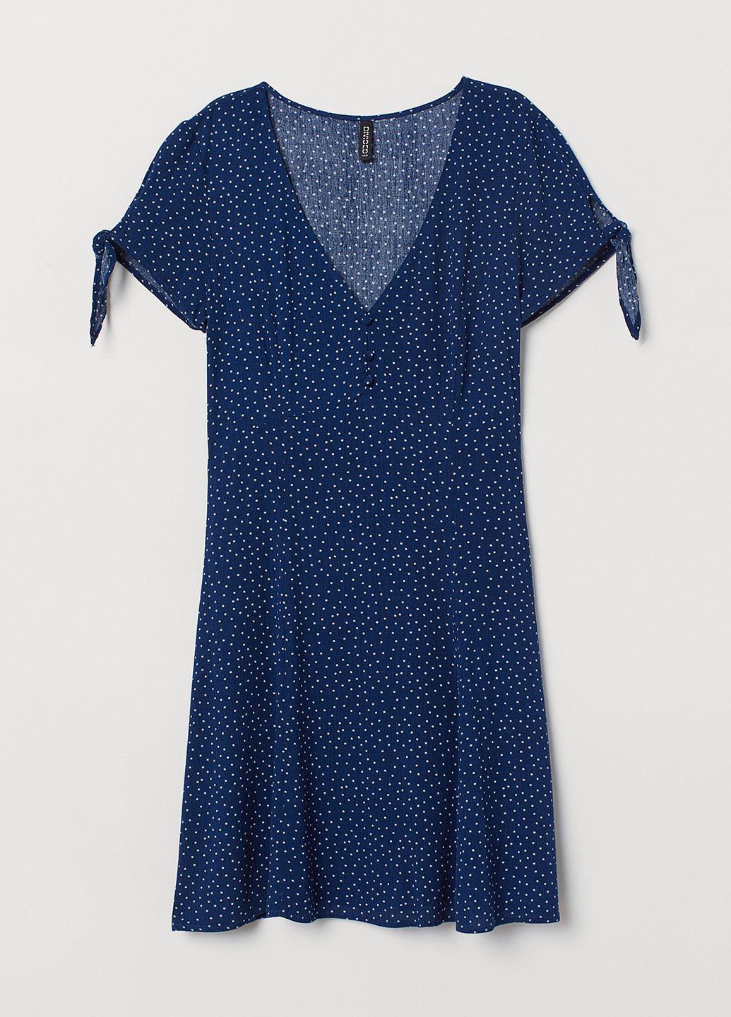 Темно-синее кэжуал платье а-силуэт H&M в горошек