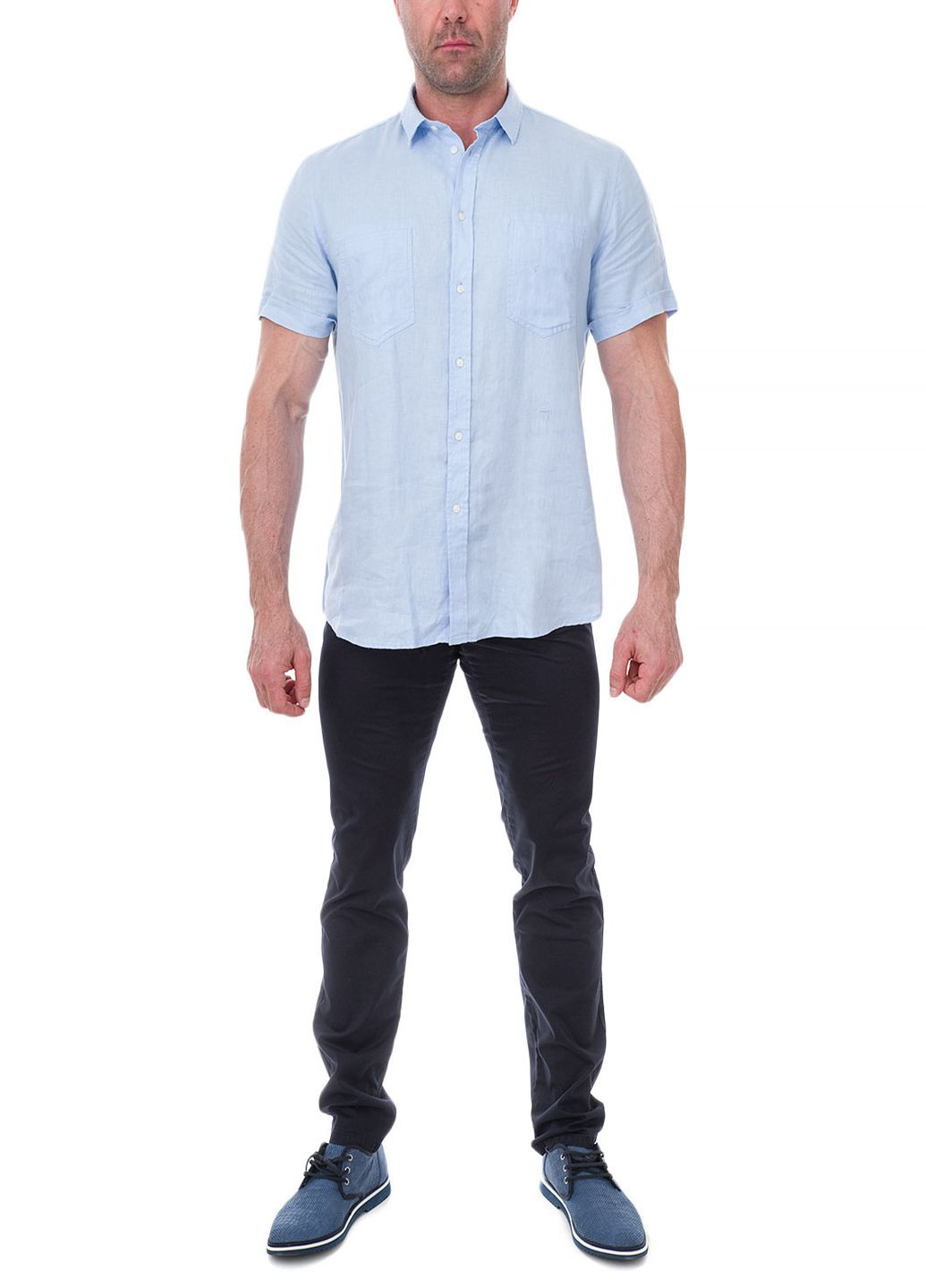 Голубой рубашка однотонная Trussardi Jeans