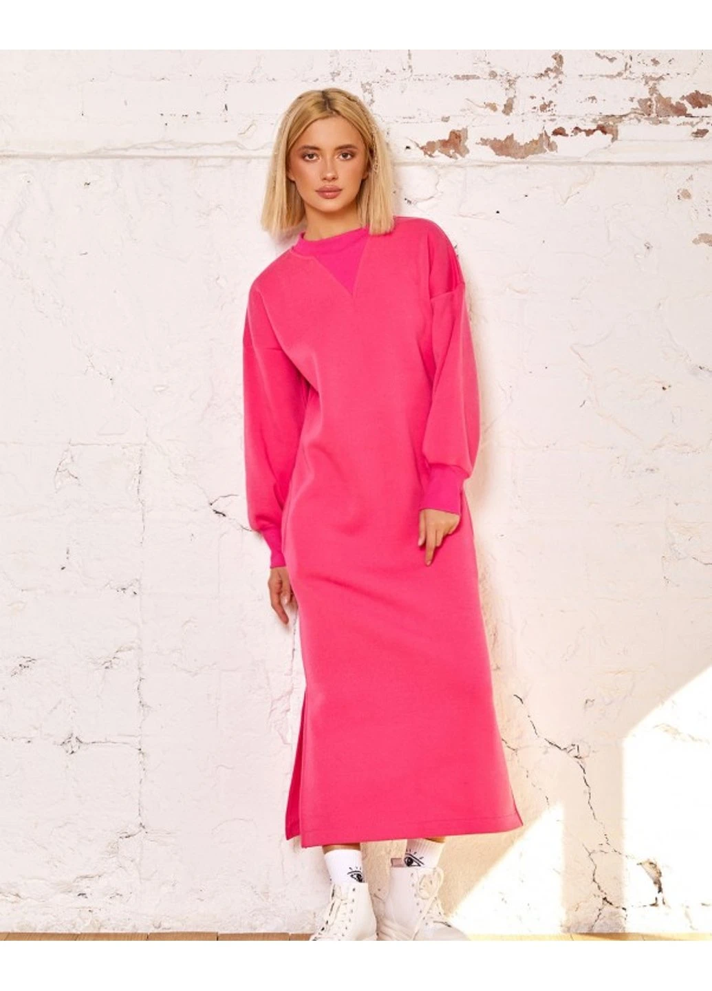 Малиновое повседневный платье 12946 xl горчичный ISSA PLUS однотонное