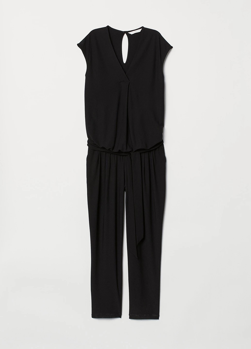 Комбінезон для вагітних H&M комбінезон-брюки однотонний чорний кежуал поліестер, трикотаж