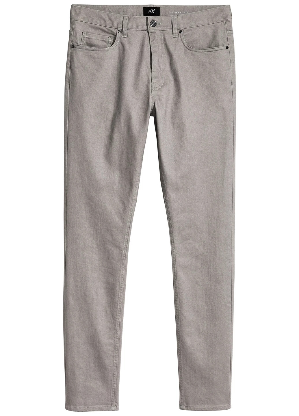 Светло-серые кэжуал демисезонные зауженные брюки H&M