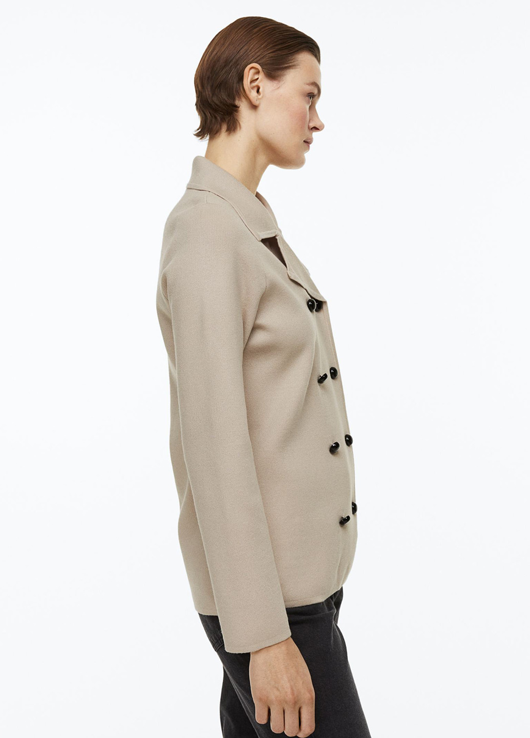 Светло-бежевый женский піджак H&M однотонный - демисезонный