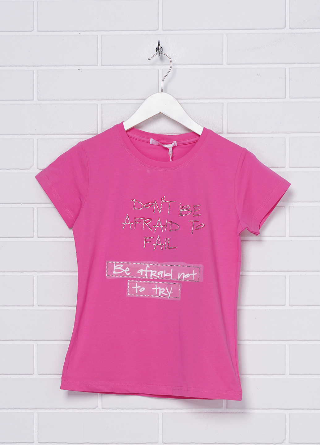 Розовая летняя футболка с коротким рукавом To Be Too