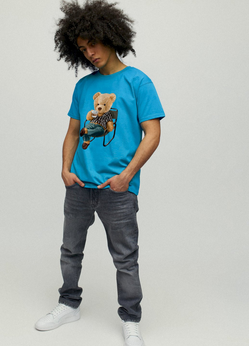 Світло-синя футболка чоловіча YAPPI