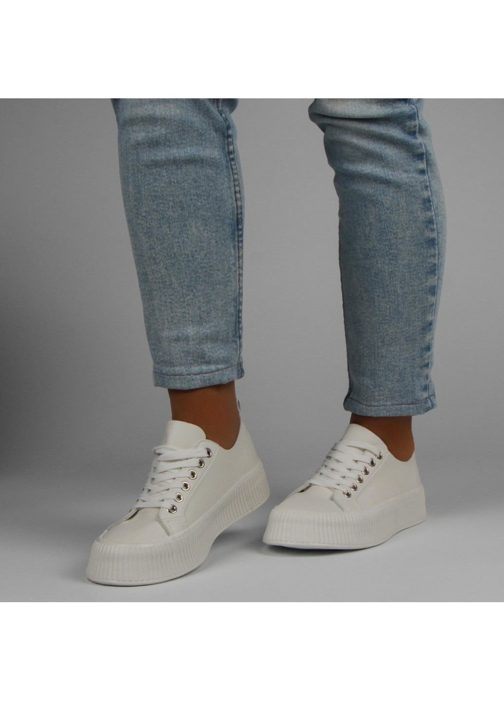Білі осінні жіночі кросівки 198021 Renzoni