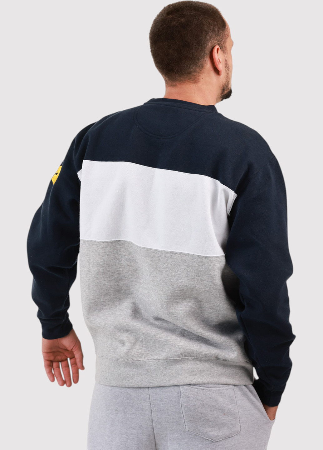 Комбінований світшот Blue 84 колор блок нашивки (361422100)