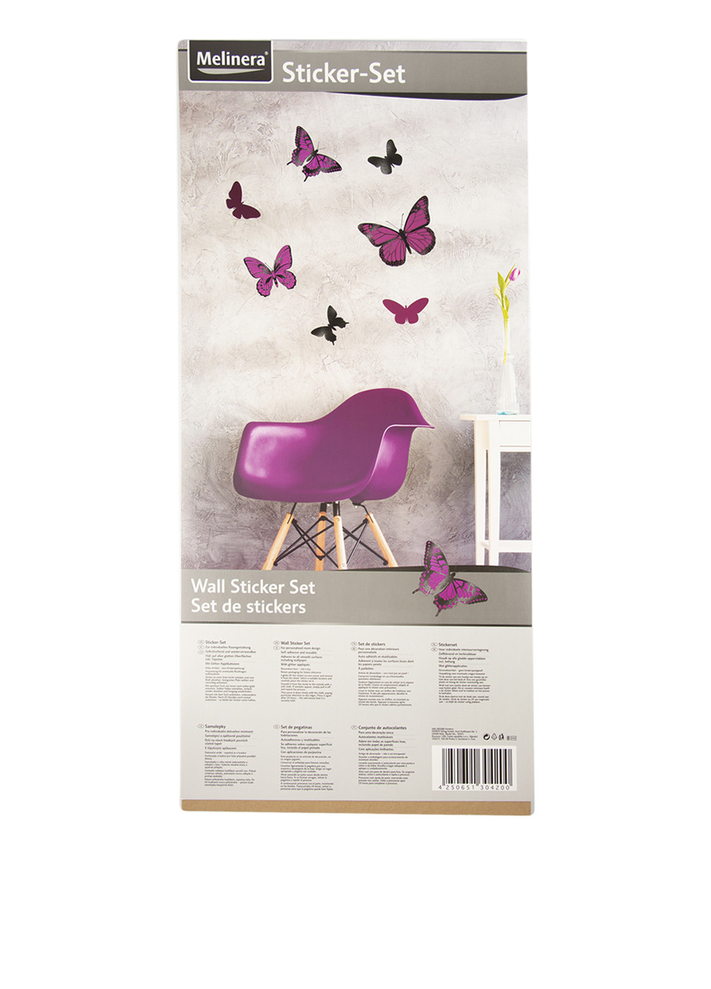 Фігурні наклейки для декору Метелики (9 шт.) Melinera метелики фіолетова