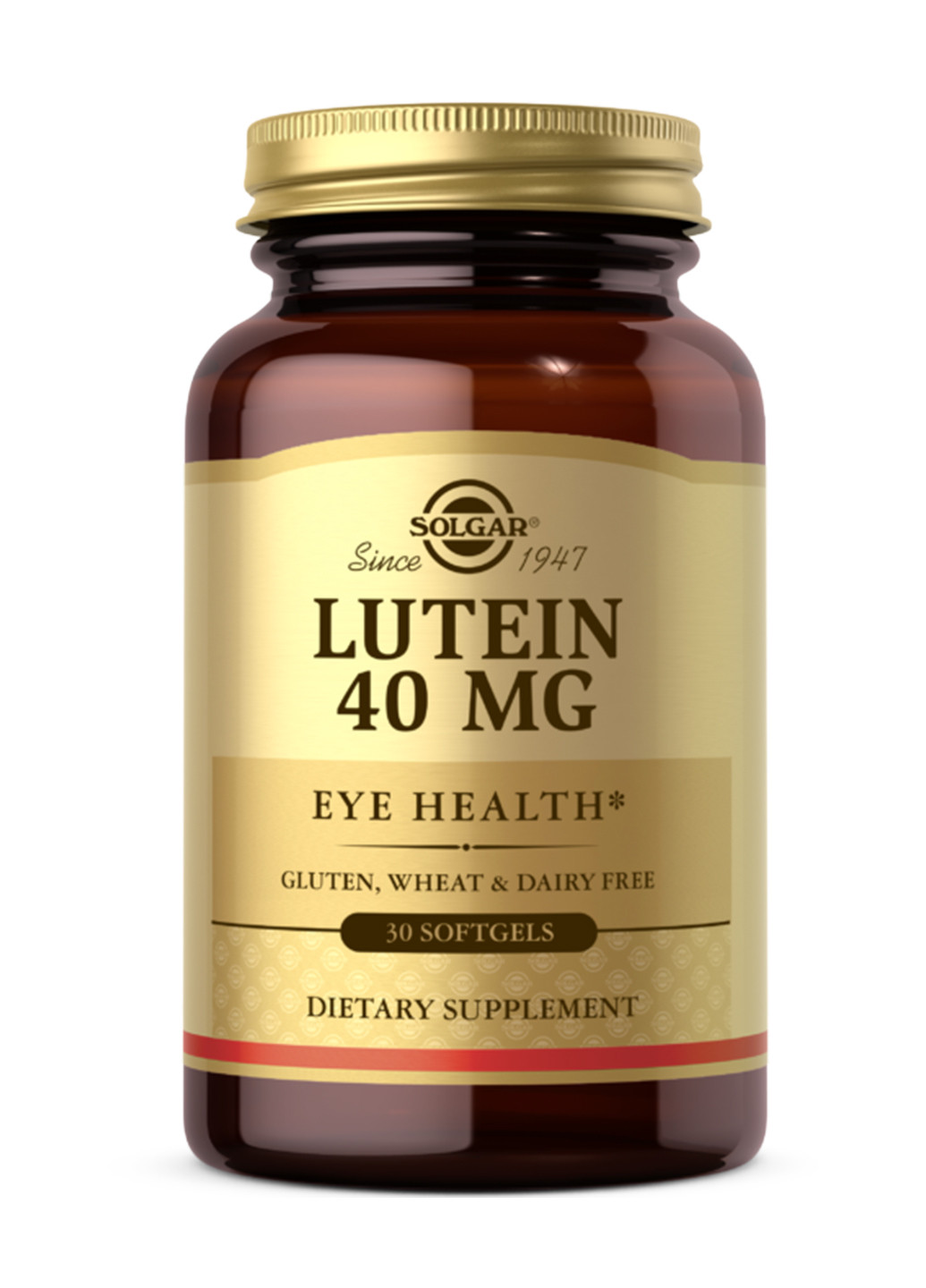 Лютеїн для захисту очей і шкіри від ультрафіолету Lutein 40mg - 30 softgels Solgar (241261184)