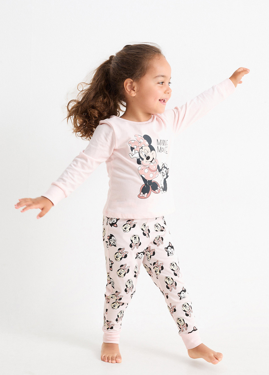 Бледно-розовая всесезон пижама (лонгслив, брюки) лонгслив + брюки C&A