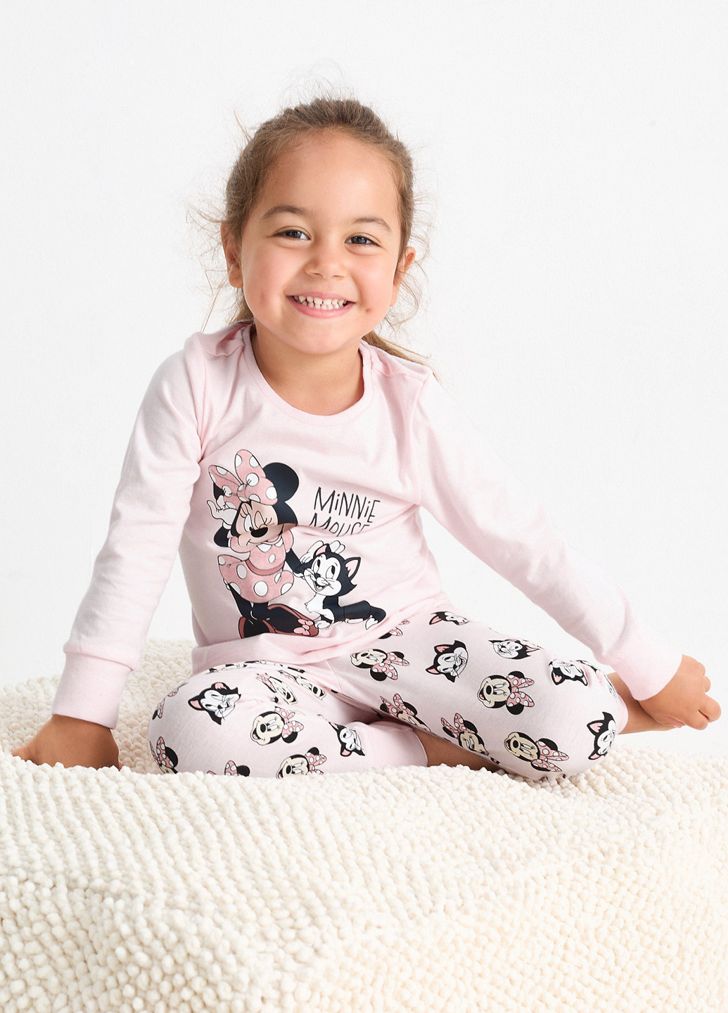 Бледно-розовая всесезон пижама (лонгслив, брюки) лонгслив + брюки C&A