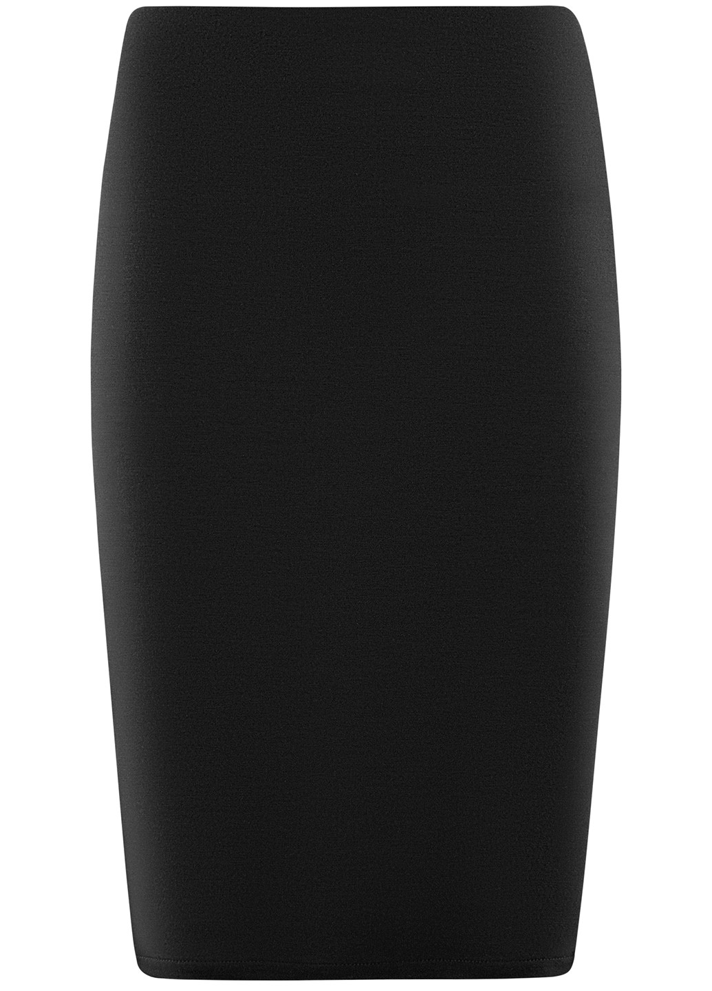 Черная кэжуал однотонная юбка Oodji с высокой талией