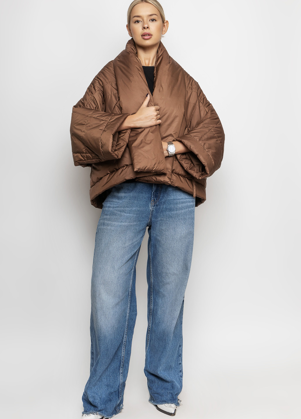 Коричнева демісезонна куртка куртка-ковдра CHIUAS