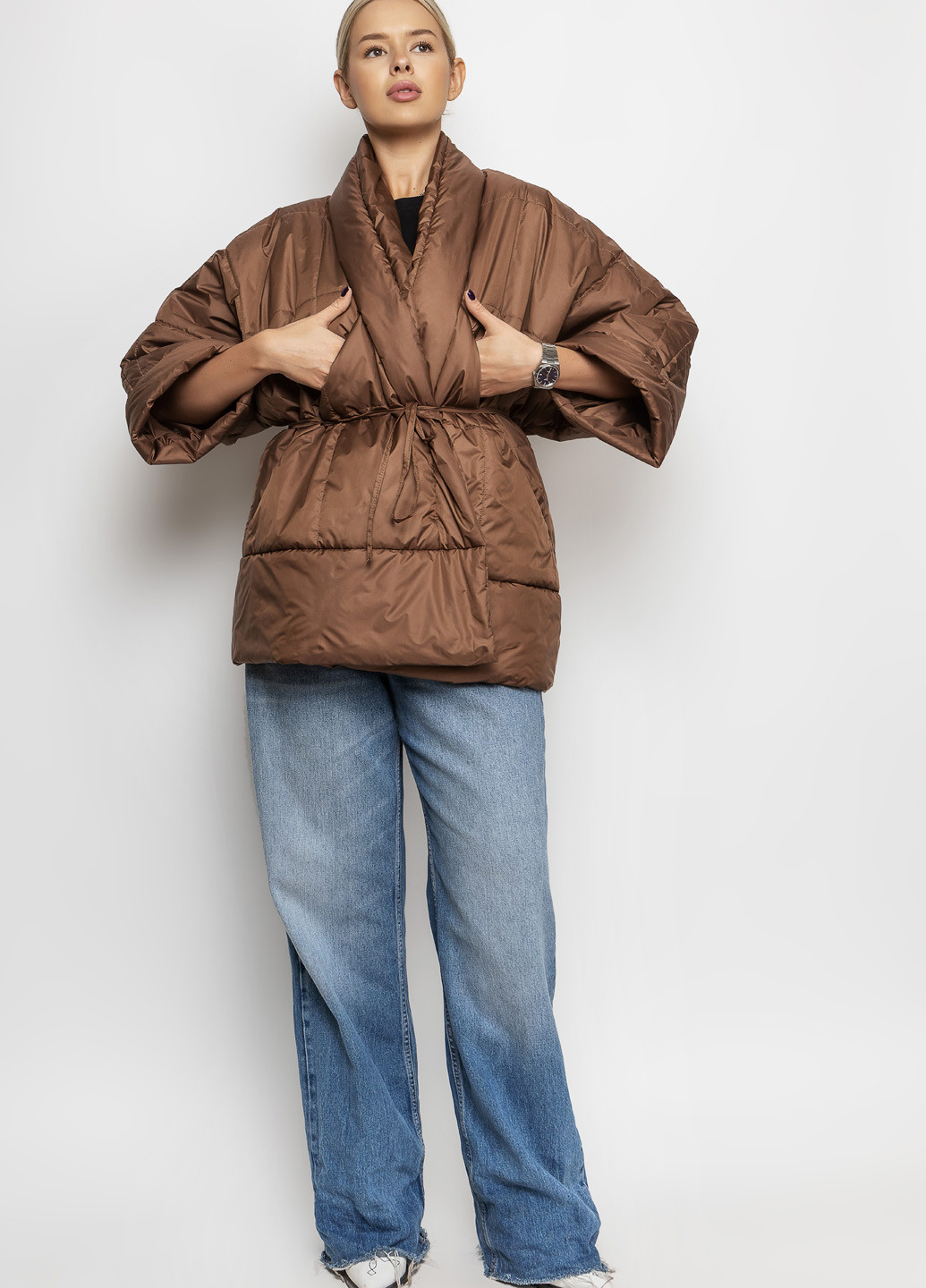 Коричнева демісезонна куртка куртка-ковдра CHIUAS