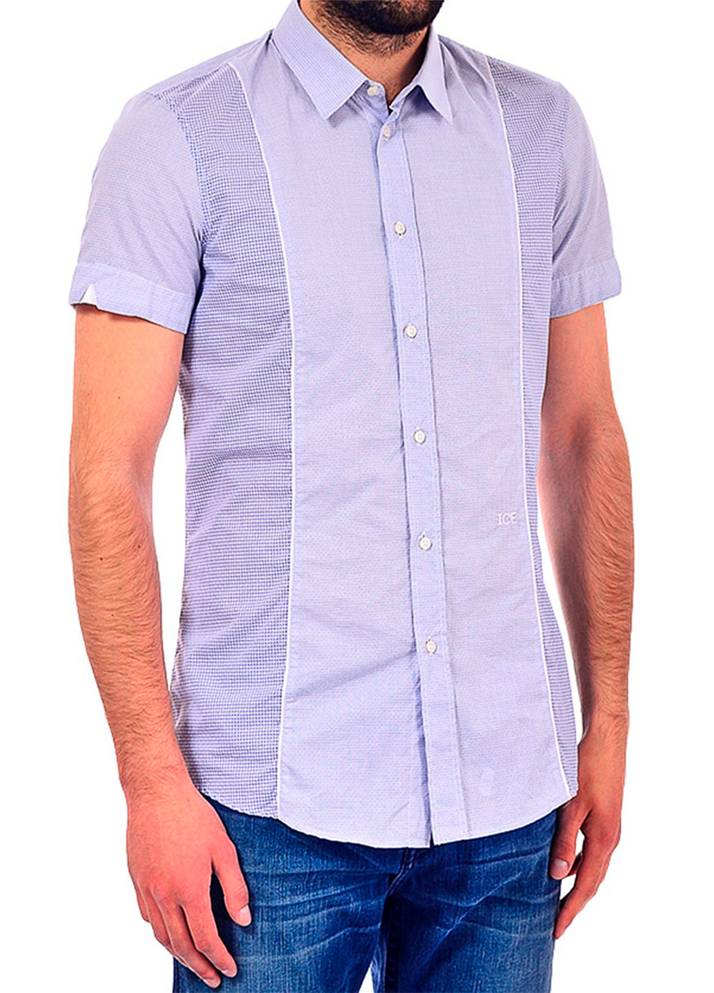 Голубой рубашка однотонная Ice Iceberg