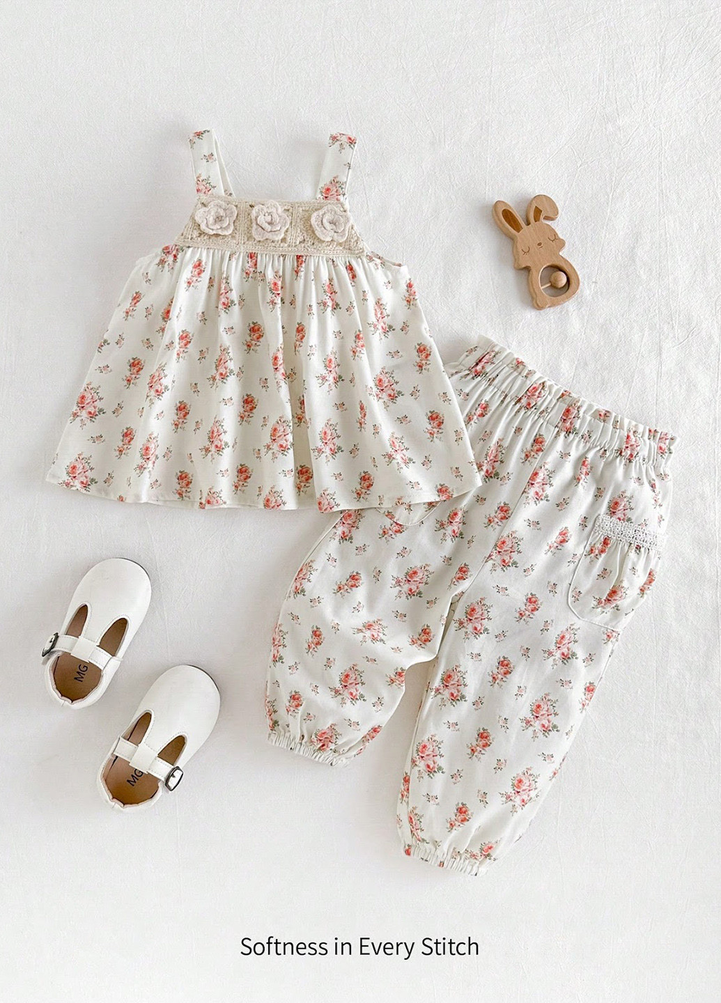 Белый летний костюм (топ, брюки) SHEIN