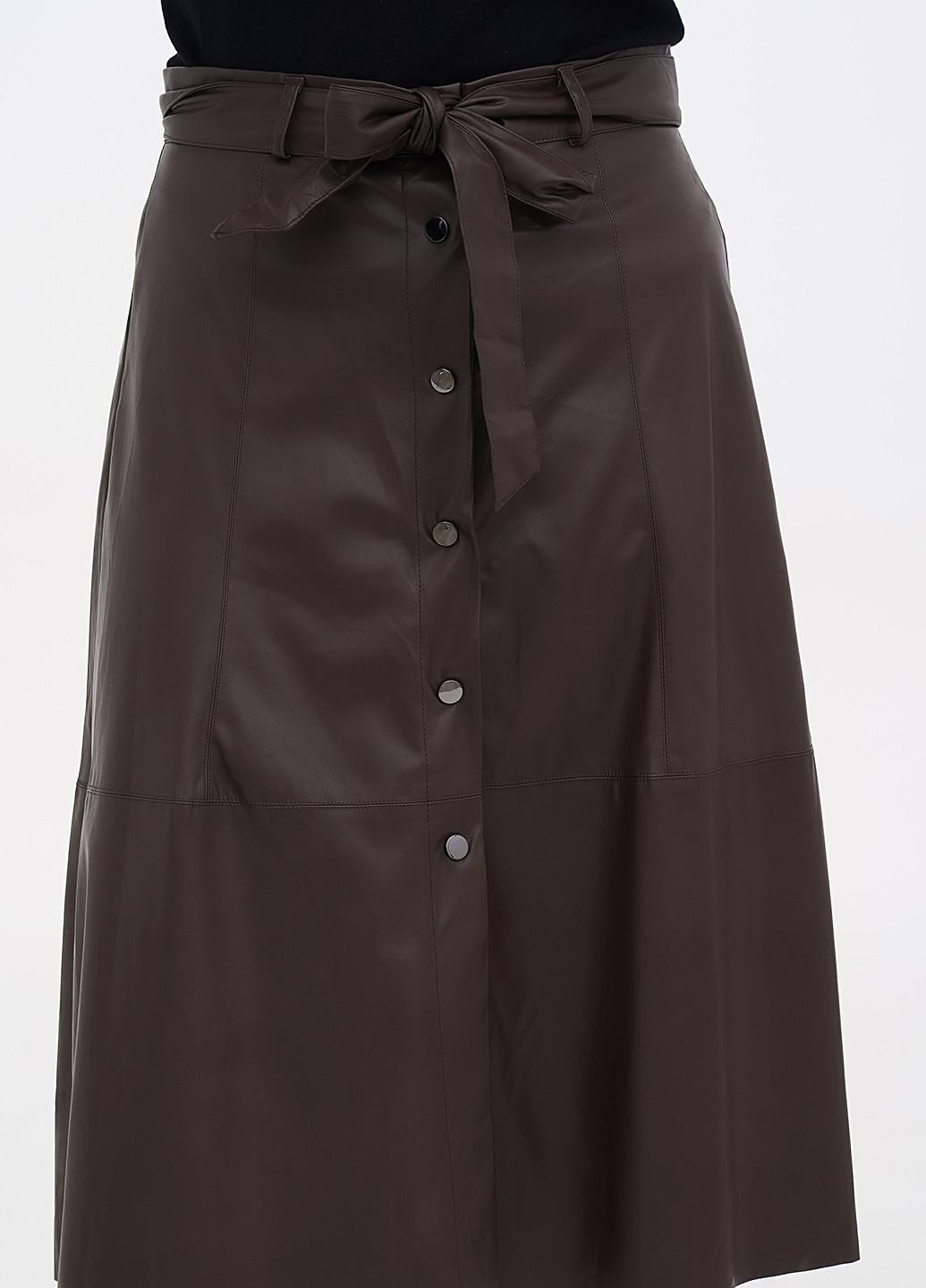 Темно-коричневая кэжуал однотонная юбка Fiorella Rubino а-силуэта (трапеция)