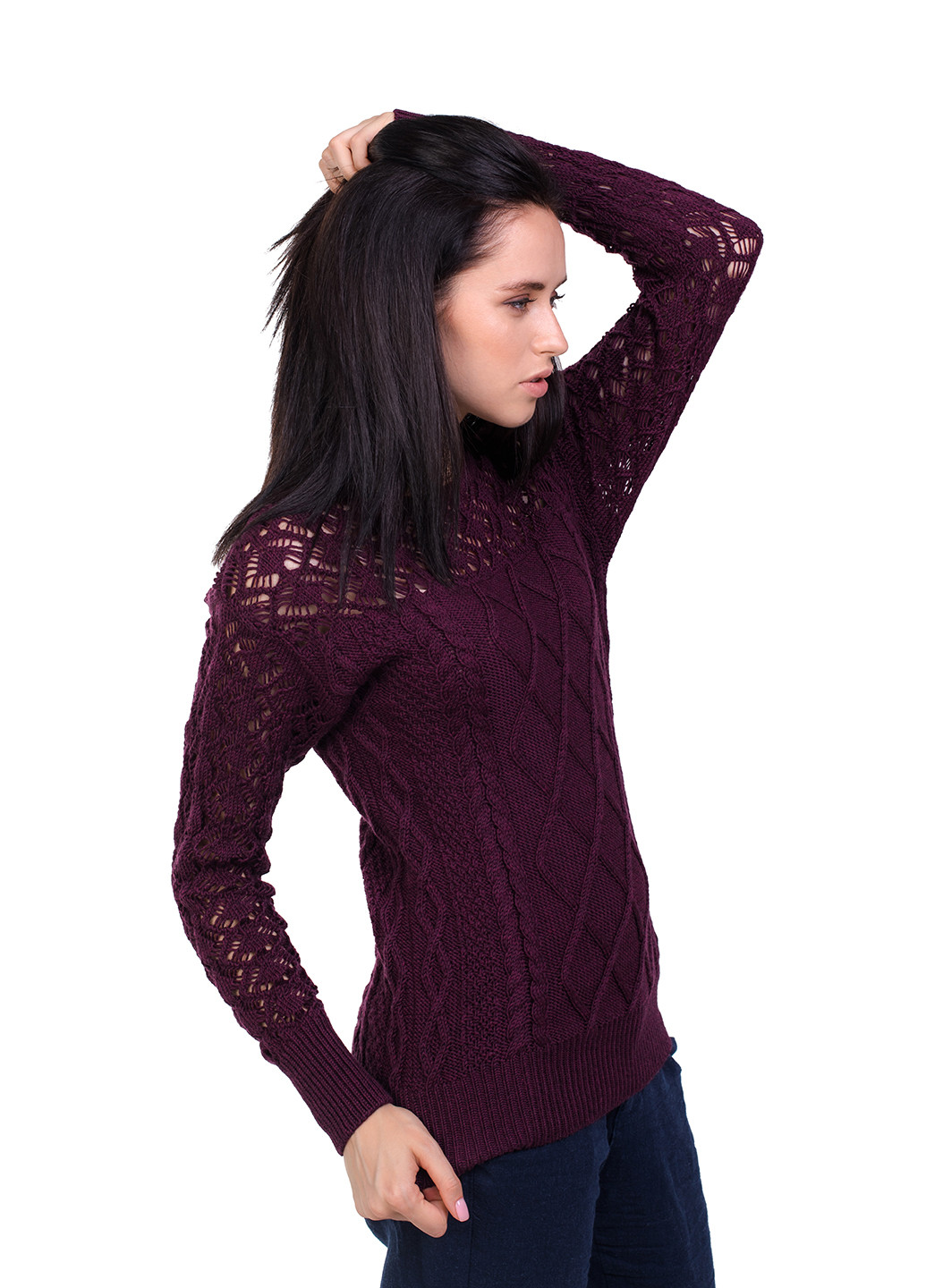 Темно-бордовий демісезонний джемпер жіночий джемпер Viviami