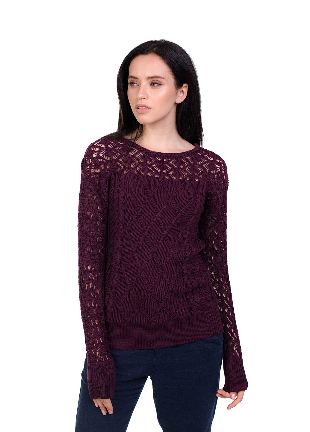 Темно-бордовий демісезонний джемпер жіночий джемпер Viviami