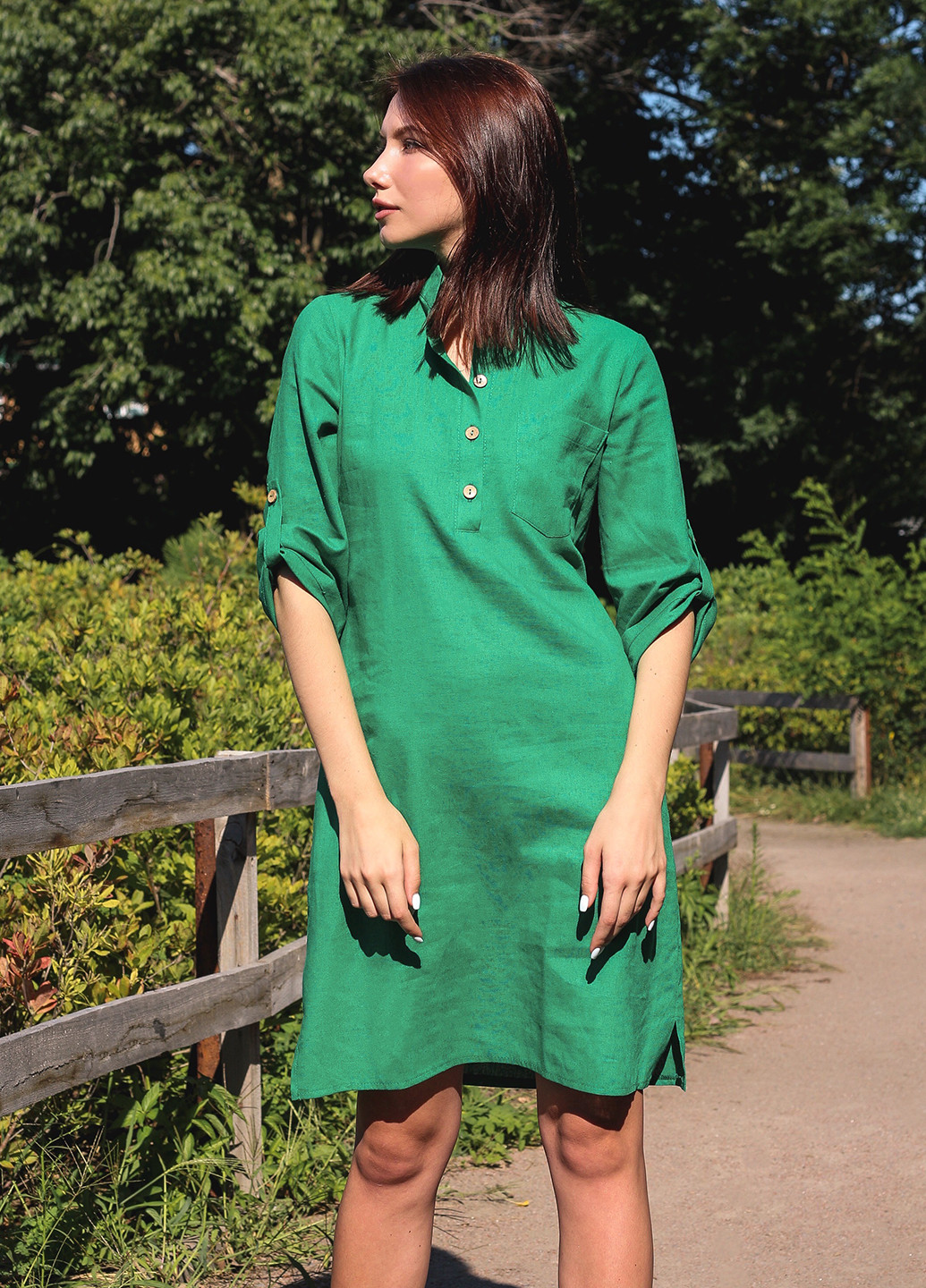 Зелена кежуал сукня а-силует INNOE однотонна