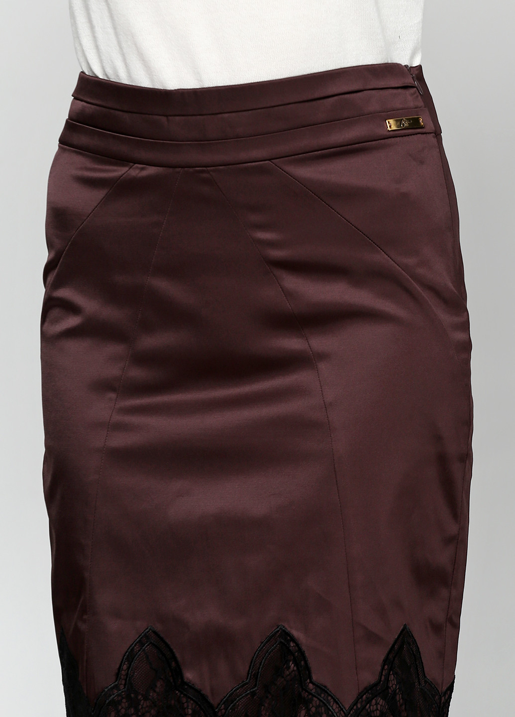 Темно-коричневая кэжуал однотонная юбка Sassofono