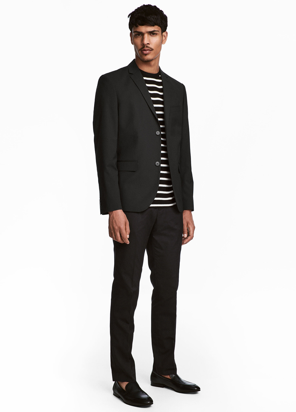 Черные кэжуал демисезонные прямые брюки H&M