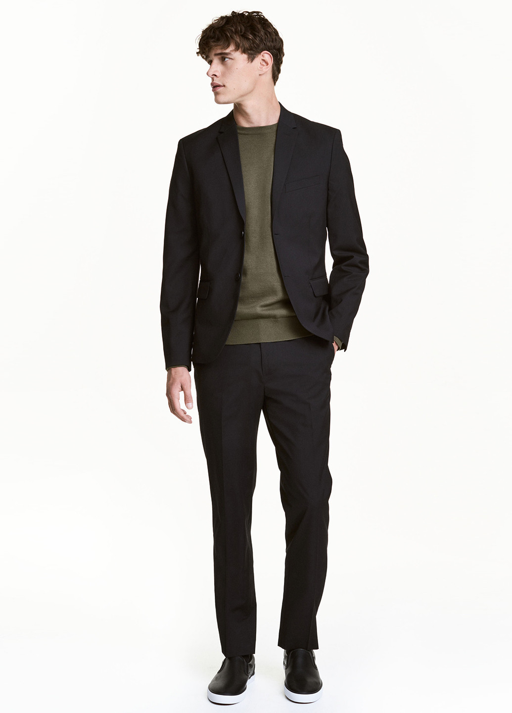 Черные кэжуал демисезонные прямые брюки H&M